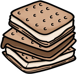 Delicious S’mores Stack Illustration