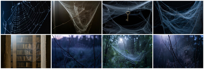 Intricate cobwebs delicate threads spiderwebs