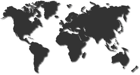 Obraz premium Vector Illustration of World Map Silhouette on White Background