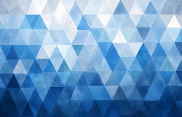 Blue and white abstract background with blue triangles. The blue and white color scheme gives a sense of calmness
