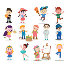 Super Kids Icons – Cute Cartoon Character Sketches