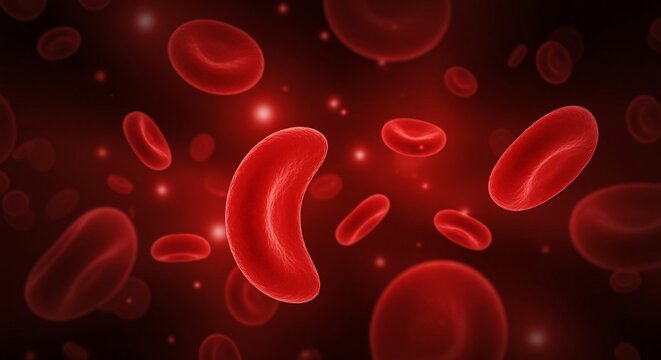 Microscopic View of Sickle Cell Anemia: A Blood Disorder