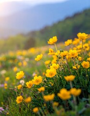 Obraz premium Blooming wildflowers field