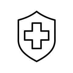 Obraz premium Medical Shield Icon A Symbol of Health, Protection, and Safety in Healthcare and Wellness
