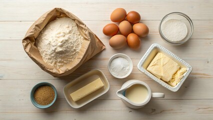 Baking essentials for a delightful homemade treat on a cozy kitchen countertop