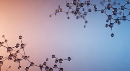 Elegant medical conference backdrop with modern molecule network patterns and soft gradient shading