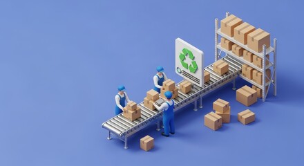 Isometric warehouse logistics 