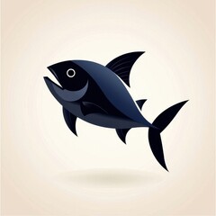 Obraz premium a tuna silhouette, minimal vector design, sharp clean lines, black and white, isolated on white background