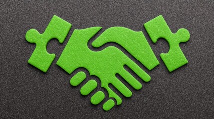 Business collaboration concept handshake symbol jigsaw puzzle pieces creative design abstract viewpoint agreement visual
