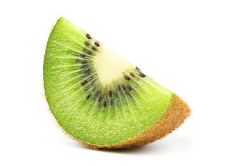 Kiwi fruit slice isolated on white.
