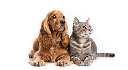 Dog and cat side by side
