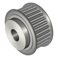Timing pulley 30 teeth. Synchronous belt drives. Machine part. 3D rendering