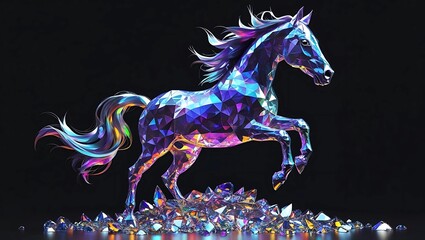 Prismatic Gem Horse in Mid-Leap
