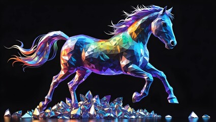 Prismatic Gem Horse in Mid-Leap
