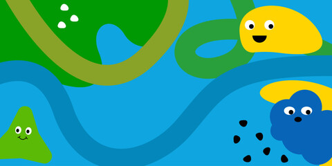 Kids and children background with cute doodle element design. Suitable for wallpaper, packaging and print