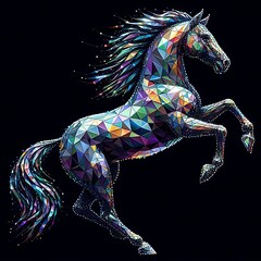 Prismatic Gem Horse in Mid-Leap
