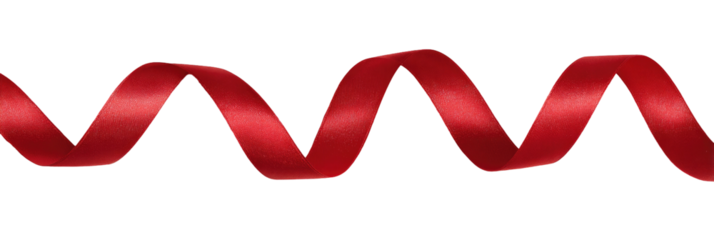 Red ribbon in a spiral pattern