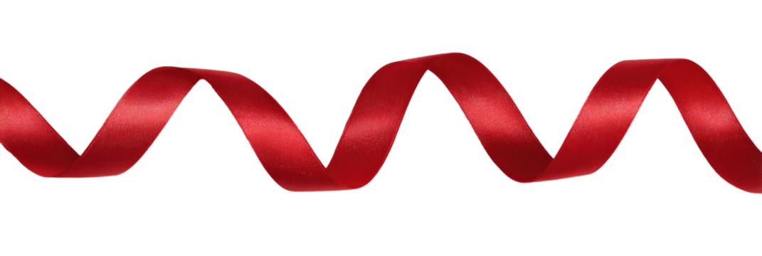 Red ribbon in a spiral pattern