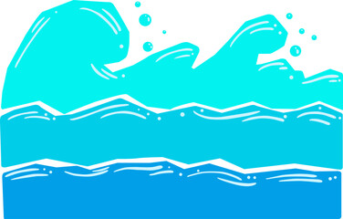 Water wave layer blue color background, banner and template for decoration on coastal living, ocean and nautical concept.