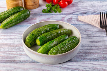 Homemade lightly salted cucumbers snack