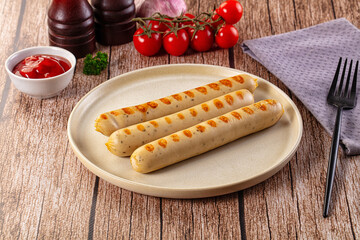 Grilled Bavarian white veal sausages