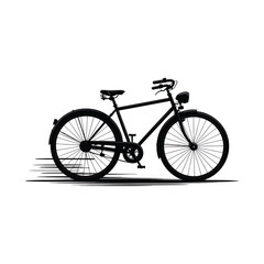 Obraz premium Classic Bicycle Silhouette Illustration with Speed Lines for Transportation Design Projects