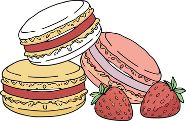 Dessert and Sweets Illustration. Delicious Sweet Dessert Artwork. Tasty Dessert Food Drawing. Colorful Sweet Dessert Design. Classic Dessert and Sweets Artwork. Hand Drawn Dessert Illustration Bakery