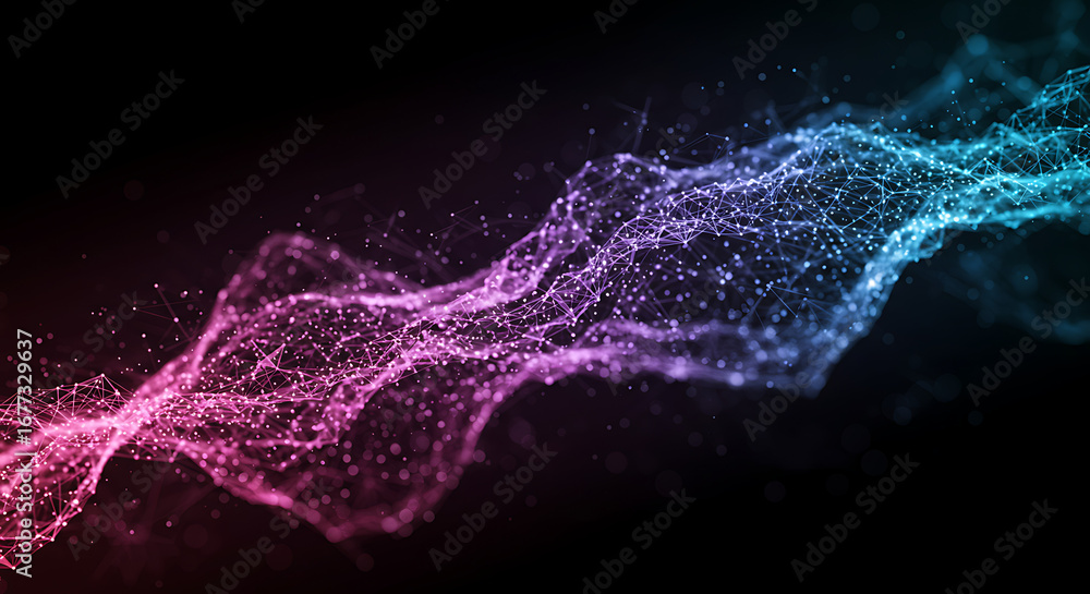 Aufkleber abstract digital waveform: a mesmerizing display of an abstract digital waveform, showcasing vibrant