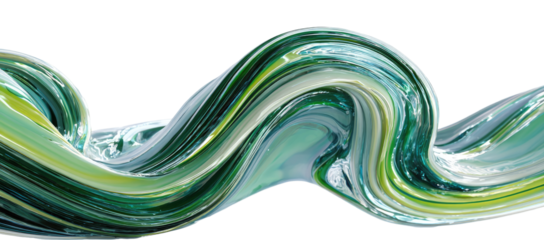 Abstract swirling liquid, vibrant green and teal colors