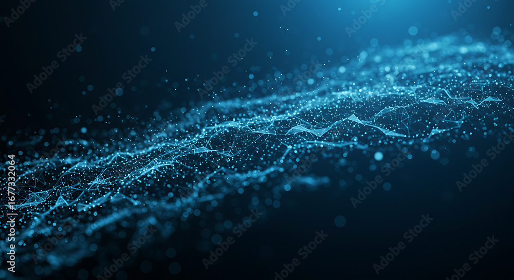 Poster digital wave abstract: a stunning display of digital innovation, a mesmerizing flow of shimmering, i