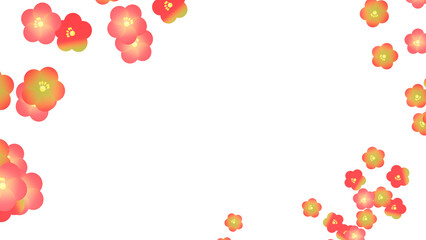 梅の花びらが舞い落ちるイラスト