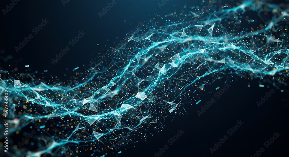 Poster abstract digital network: a vibrant display of digital networks, forming a complex web of interconne