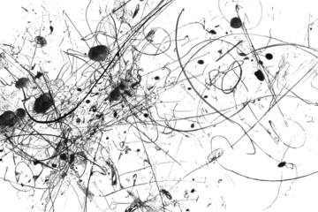 Abstract network of dark lines and dots
