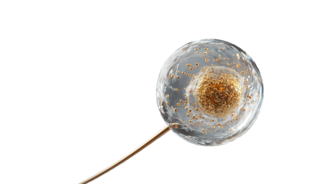 3D rendering of a cell with a golden core