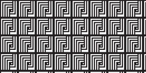black and white fabric chevron metallic line geometric pattern square texture textile overlap design.	