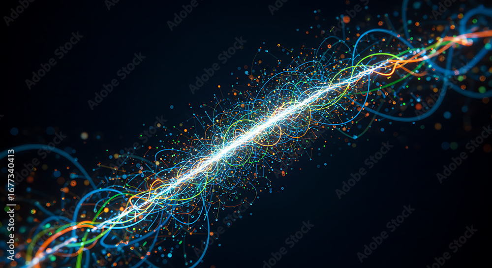 Poster abstract energy stream: an abstract digital composition showcasing an effervescent energy stream, re