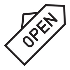 Open Here Vector Line Icon Design