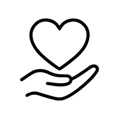  Hand Holding Heart Line Icon Vector