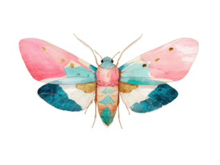 A stylized butterfly with vibrant colors