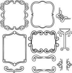 displaying ornamental frames with various unique shapes