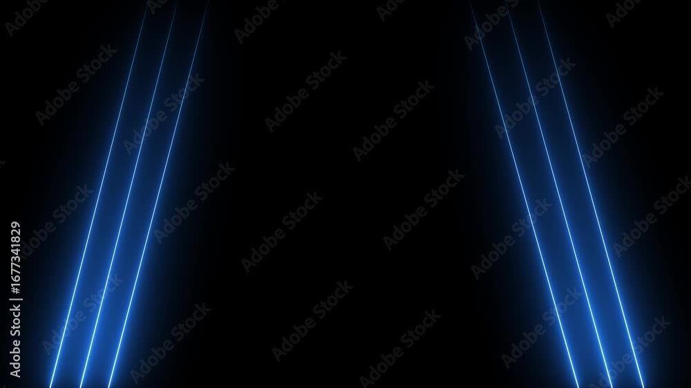 Aufkleber abstract neon lights animated on a dark background. abstraction neon lines moving up screen saver, b