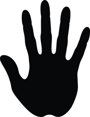 Black Handprint Silhouette on White Background A Simple Graphic Illustration