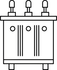 Electrical Transformer Outline Illustration Power Distribution and Voltage Conversion Equipment