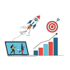 Naklejka premium Achieve business growth and success through strategic planning and team collaboration driving performance