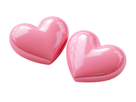 Two glossy pink hearts (3) - Powered by Adobe