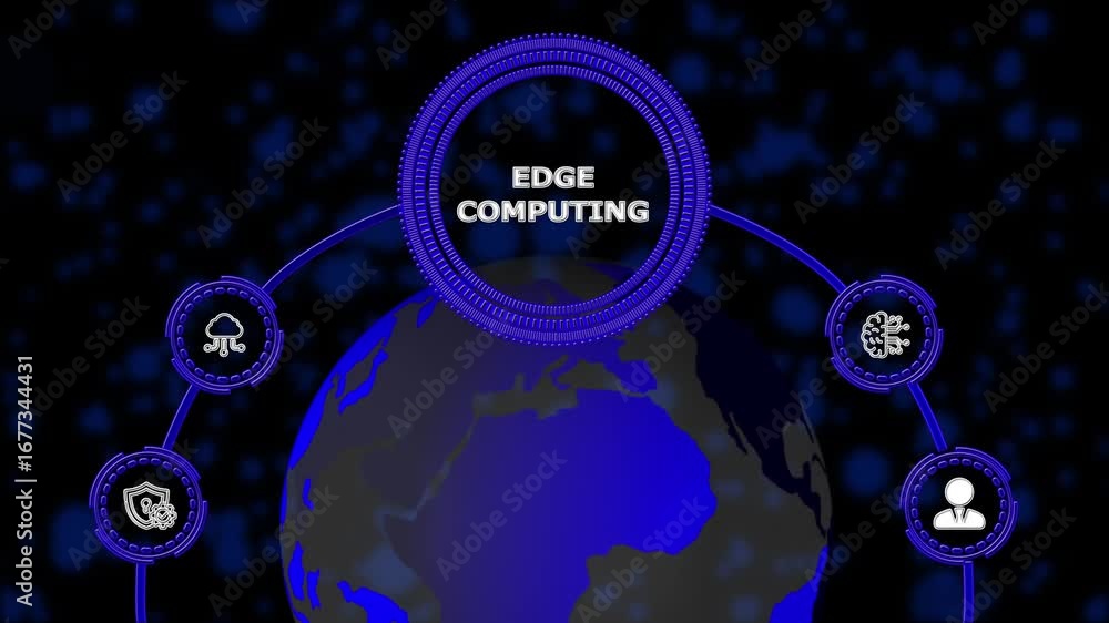 Poster internet, business, technology and network concept. edge computing modern it technology on virtual s