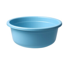 Blue Plastic Basin Isolated on White Background