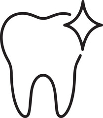 Tooth vector icon illustration for dental health and hygiene design on white background