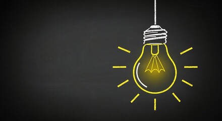 Illuminating Ideas: A Chalkboard Lightbulb Drawing