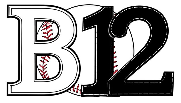 Baseball logo with the number 12